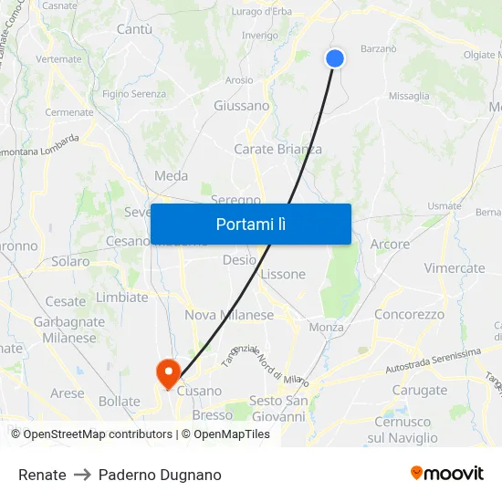 Renate to Paderno Dugnano map