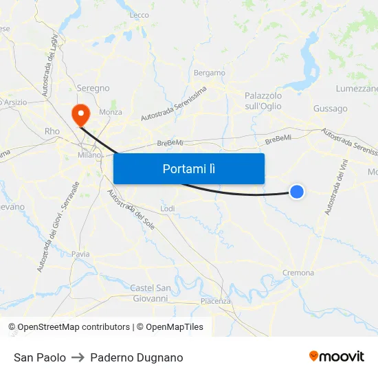 San Paolo to Paderno Dugnano map