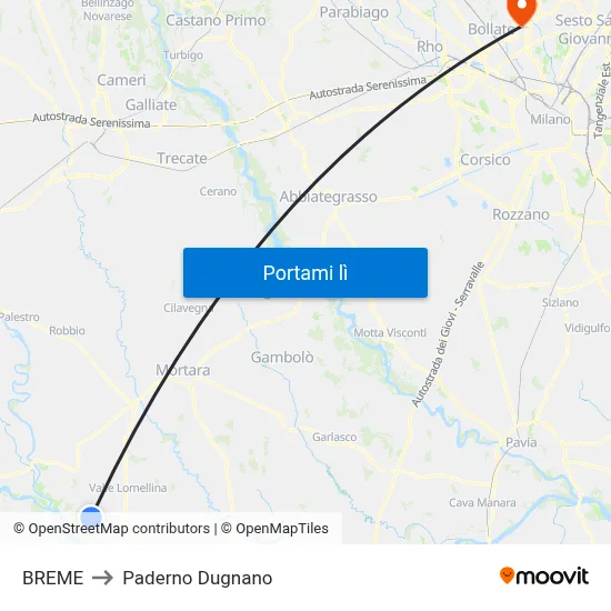 BREME to Paderno Dugnano map
