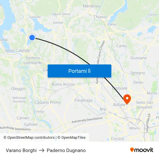 Varano Borghi to Paderno Dugnano map