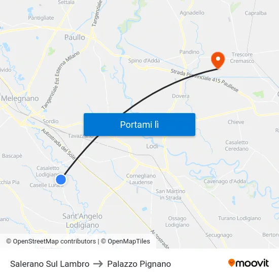 Salerano Sul Lambro to Palazzo Pignano map