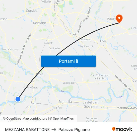 MEZZANA RABATTONE to Palazzo Pignano map