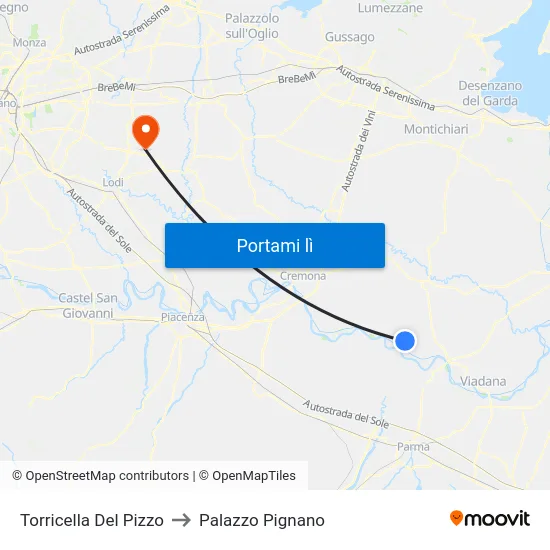 Torricella Del Pizzo to Palazzo Pignano map