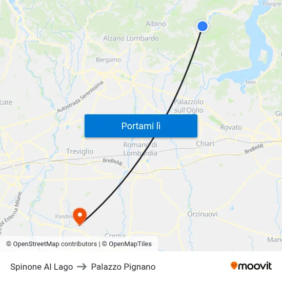 Spinone Al Lago to Palazzo Pignano map