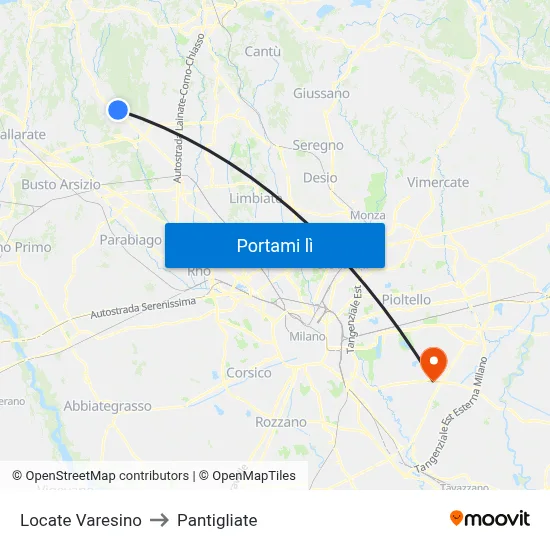 Locate Varesino to Pantigliate map
