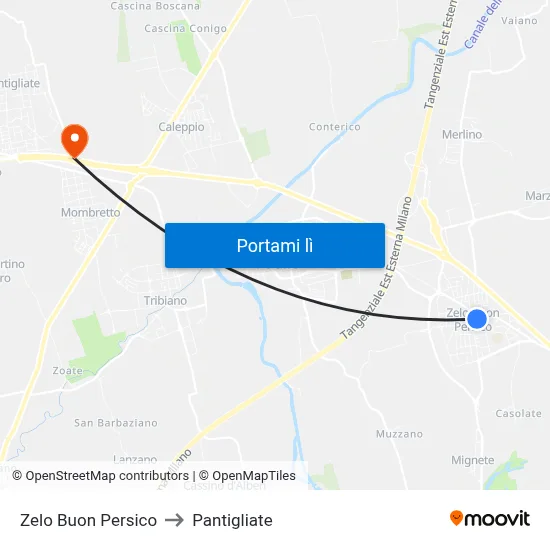 Zelo Buon Persico to Pantigliate map