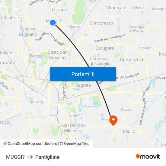 MUGGI? to Pantigliate map