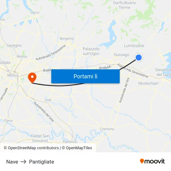 Nave to Pantigliate map