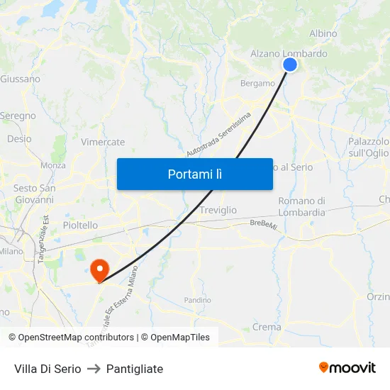 Villa Di Serio to Pantigliate map