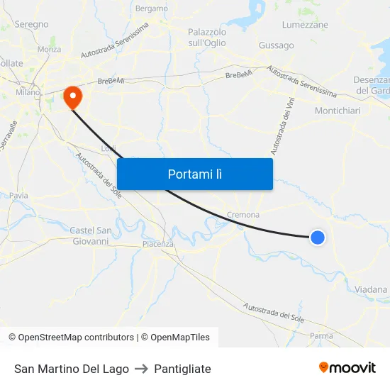San Martino Del Lago to Pantigliate map