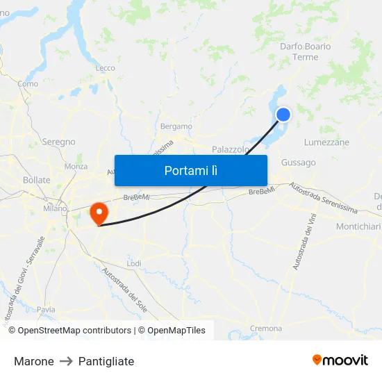 Marone to Pantigliate map