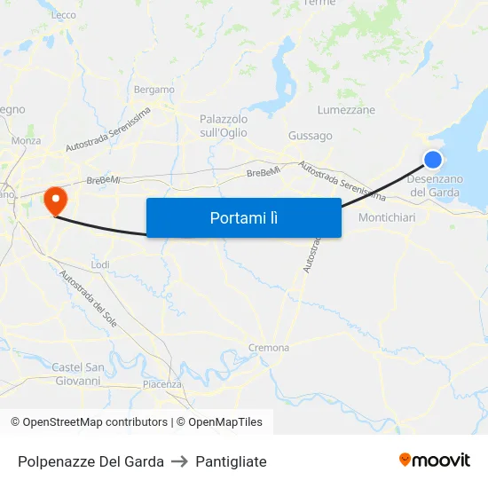 Polpenazze Del Garda to Pantigliate map