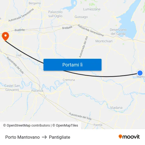 Porto Mantovano to Pantigliate map