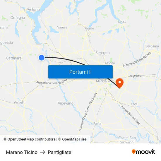 Marano Ticino to Pantigliate map