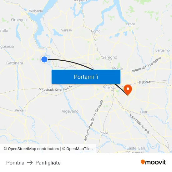 Pombia to Pantigliate map