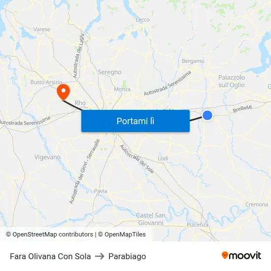 Fara Olivana Con Sola to Parabiago map