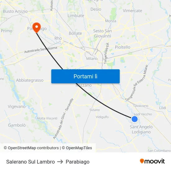 Salerano Sul Lambro to Parabiago map