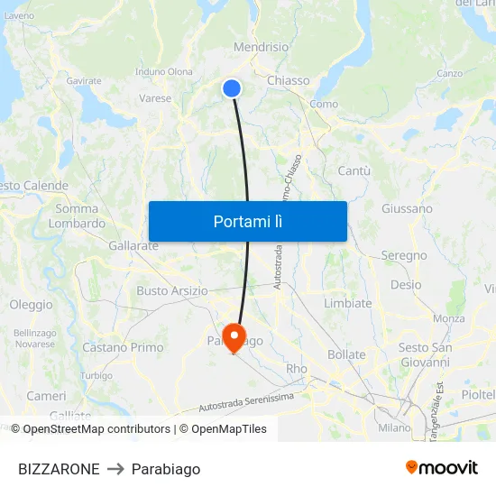 BIZZARONE to Parabiago map
