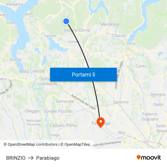 BRINZIO to Parabiago map
