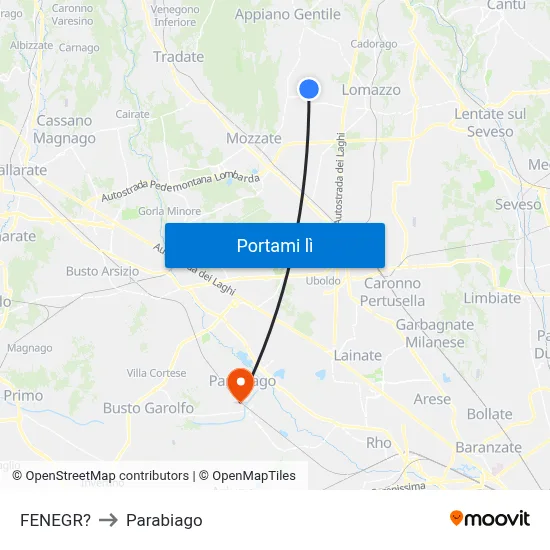 FENEGR? to Parabiago map