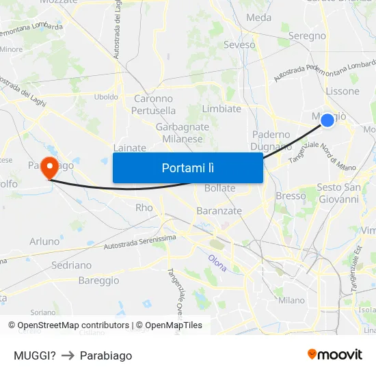 MUGGI? to Parabiago map