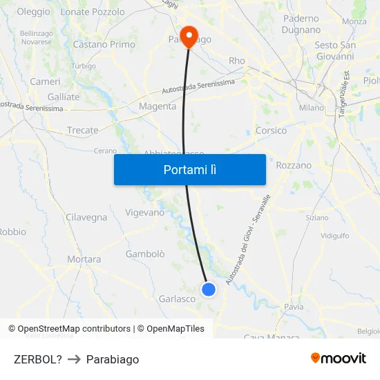 ZERBOL? to Parabiago map