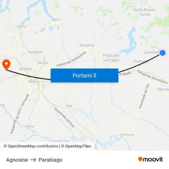 Agnosine to Parabiago map