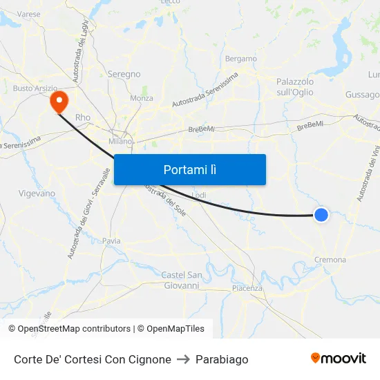 Corte De' Cortesi Con Cignone to Parabiago map