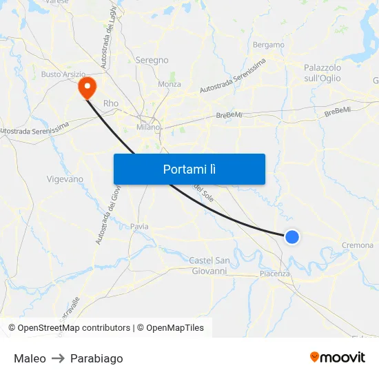 Maleo to Parabiago map
