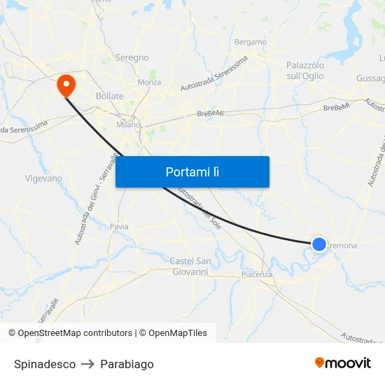 Spinadesco to Parabiago map
