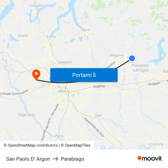 San Paolo D' Argon to Parabiago map