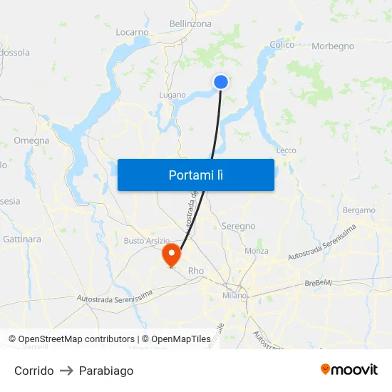 Corrido to Parabiago map