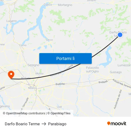 Darfo Boario Terme to Parabiago map