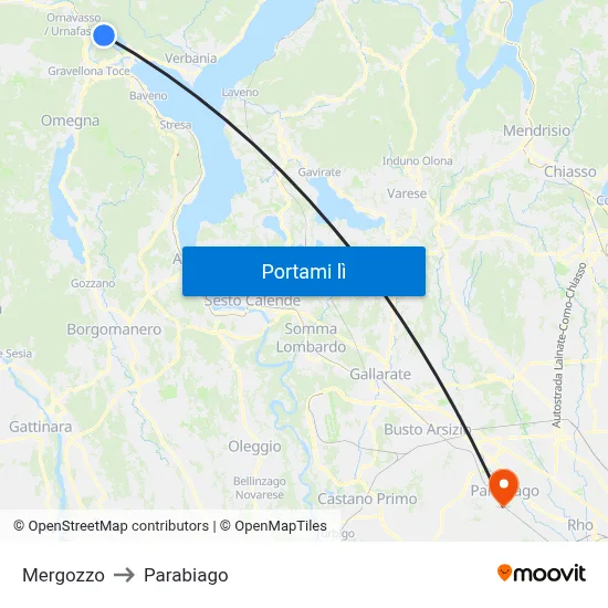 Mergozzo to Parabiago map