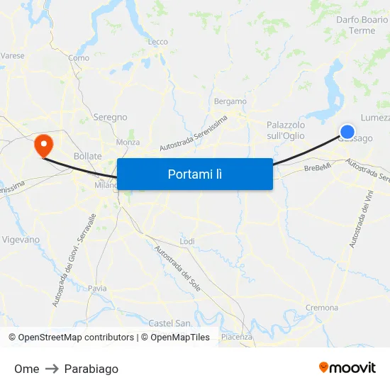 Ome to Parabiago map