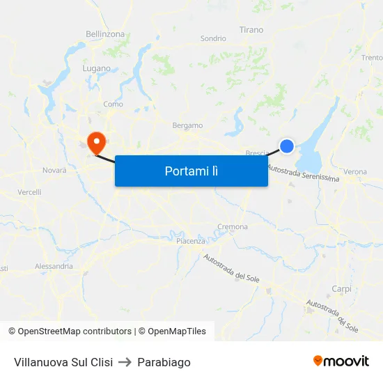 Villanuova Sul Clisi to Parabiago map