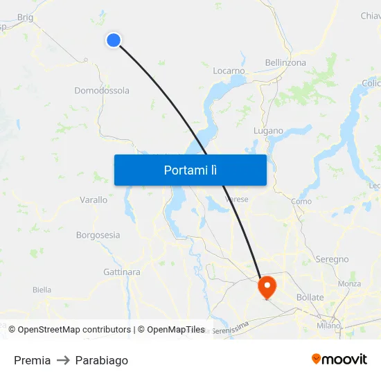 Premia to Parabiago map