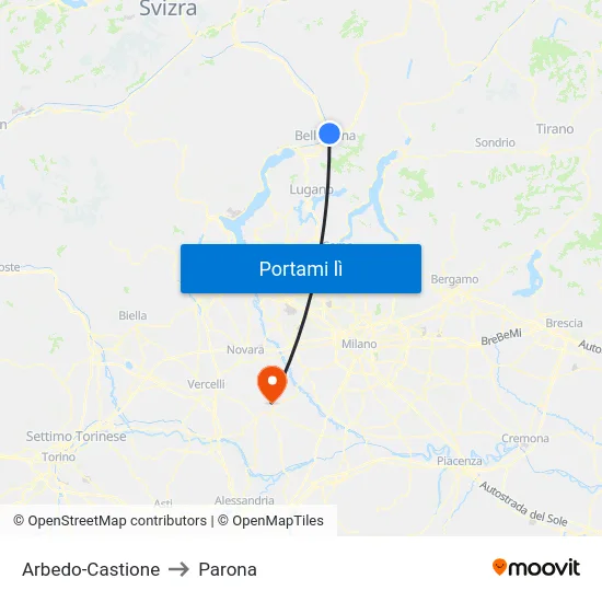 Arbedo-Castione to Parona map