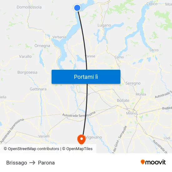 Brissago to Parona map