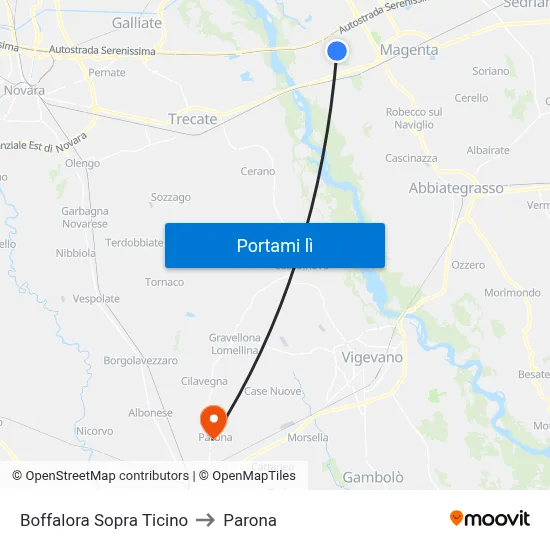 Boffalora Sopra Ticino to Parona map