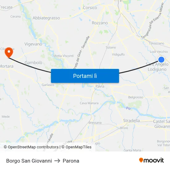 Borgo San Giovanni to Parona map