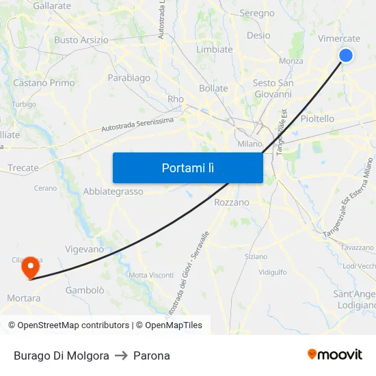 Burago Di Molgora to Parona map