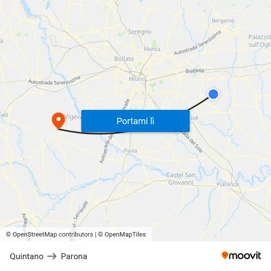 Quintano to Parona map