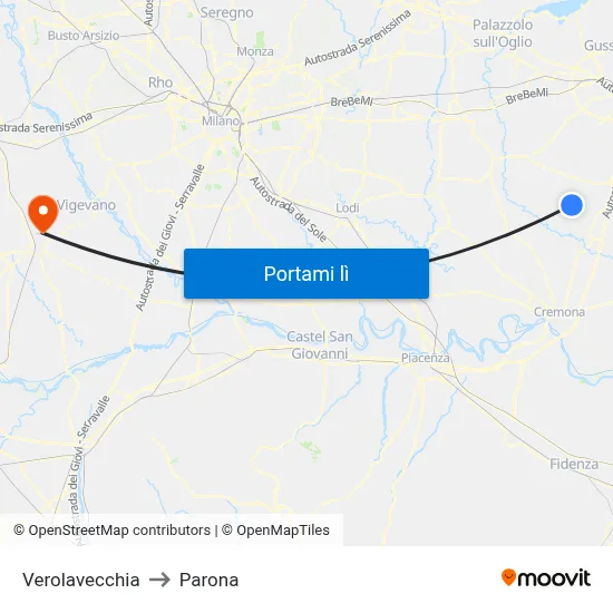 Verolavecchia to Parona map