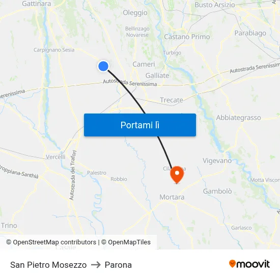 San Pietro Mosezzo to Parona map