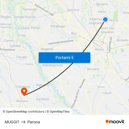 MUGGI? to Parona map