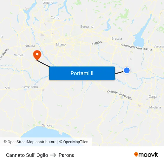 Canneto Sull' Oglio to Parona map