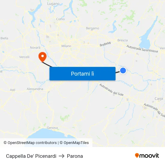 Cappella De' Picenardi to Parona map