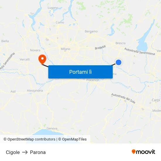 Cigole to Parona map