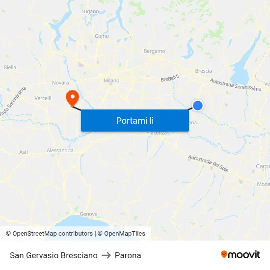 San Gervasio Bresciano to Parona map